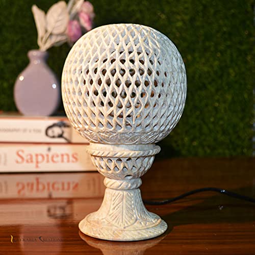 marble table laamp living room lamp bedside lamp office and home décor lamp decorative talbe lamp festive décor lamp handcarved marble lamp soapstone reading lamp ball shaped reading lamp for home decoration