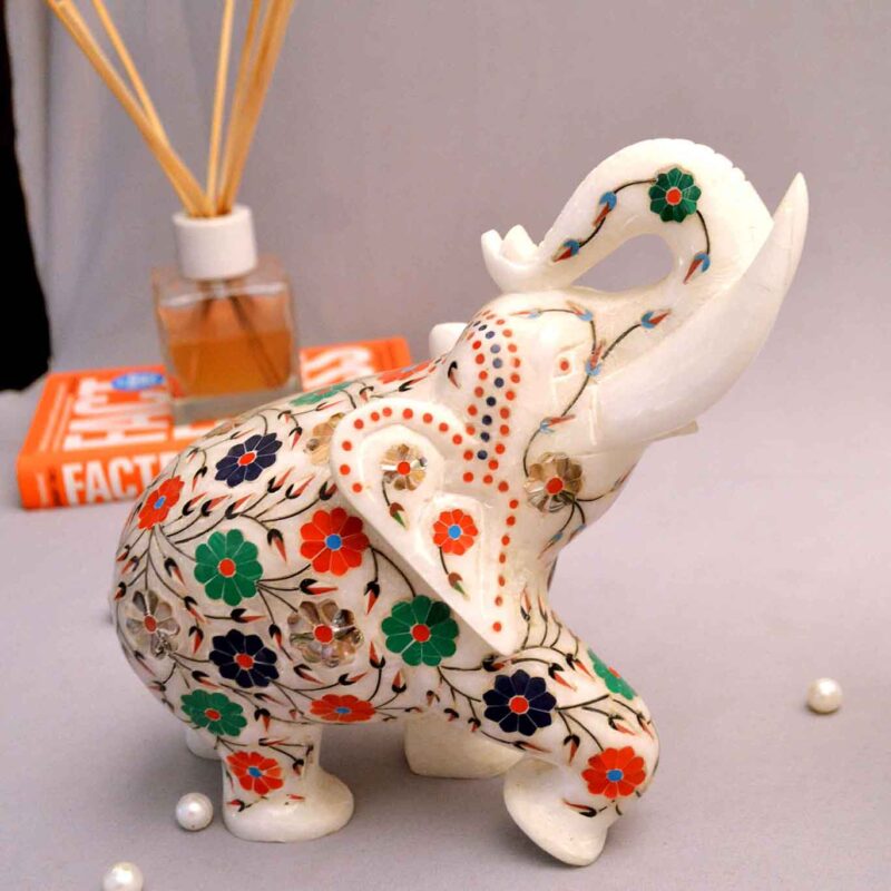 Marble elephant elephant pair marble elephant statue elephant for home decor elephant showpiece elephant for vastu Living room décor Diwali décor items statue for home decor Figurines Marble Idols Ganesh idols Elephant idols