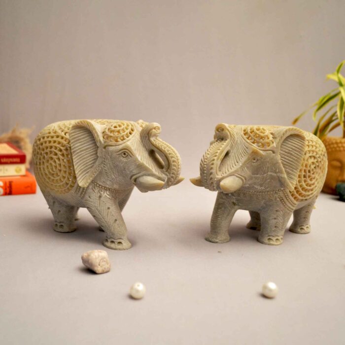 Marble elephant elephant pair marble elephant statue elephant for home decor elephant showpiece elephant for vastu Living room décor Diwali décor items statue for home decor Figurines Marble Idols Ganesh idols Elephant idols