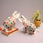 Marble elephant elephant pair marble elephant statue elephant for home decor elephant showpiece elephant for vastu Living room décor Diwali décor items statue for home decor Figurines Marble Idols Ganesh idols Elephant idols