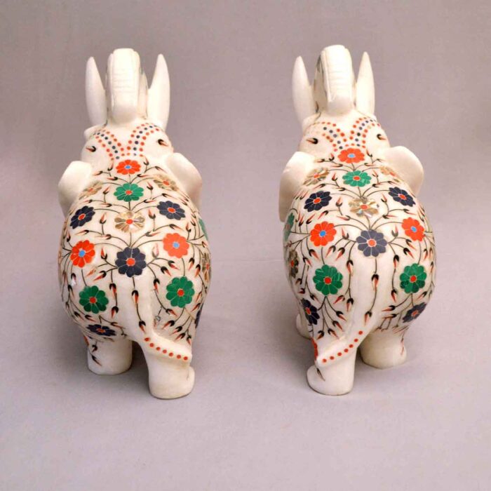 Marble elephant elephant pair marble elephant statue elephant for home decor elephant showpiece elephant for vastu Living room décor Diwali décor items statue for home decor Figurines Marble Idols Ganesh idols Elephant idols