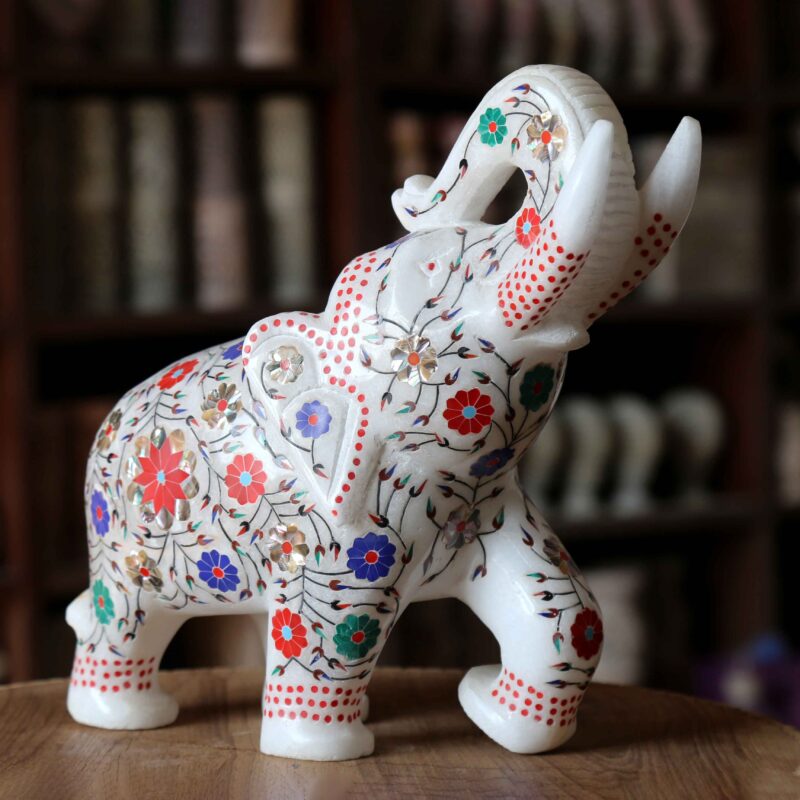 Marble elephant elephant pair marble elephant statue elephant for home decor elephant showpiece elephant for vastu Living room décor Diwali décor items statue for home decor Figurines Marble Idols Ganesh idols Elephant idols