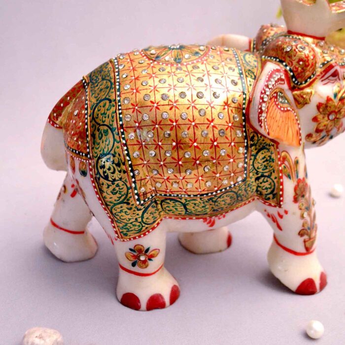 Marble elephant elephant pair marble elephant statue elephant for home decor elephant showpiece elephant for vastu Living room décor Diwali décor items statue for home decor Figurines Marble Idols Ganesh idols Elephant idols