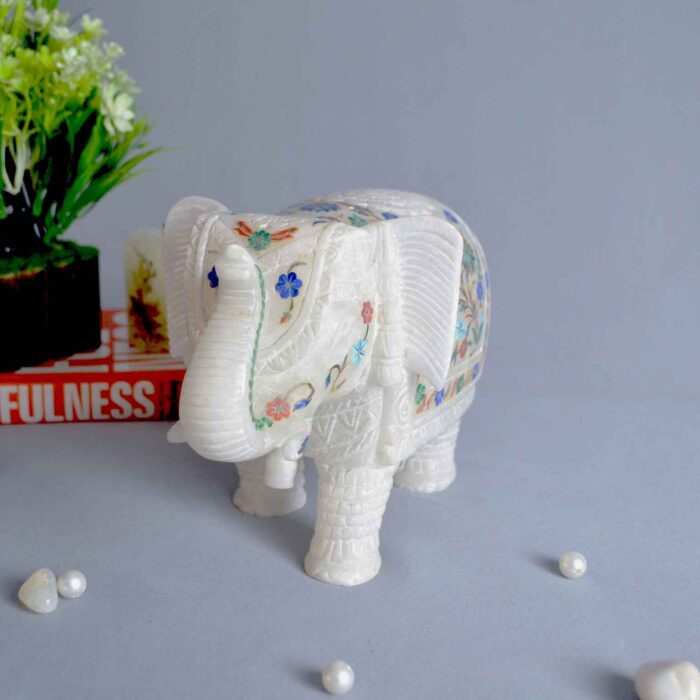Marble elephant elephant pair marble elephant statue elephant for home decor elephant showpiece elephant for vastu Living room décor Diwali décor items statue for home decor Figurines Marble Idols Ganesh idols Elephant idols