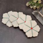 coasters tea coasters set of 6 coasters set of 6 coasters with stand coasters with holder coasters handmade coasters hand painted coasters indian coasters luxury coasters rajasthani coasters round marble coasters set of 6