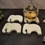coasters tea coasters set of 6 coasters set of 6 coasters with stand coasters with holder coasters handmade coasters hand painted coasters indian coasters luxury coasters rajasthani coasters round marble coasters set of 6