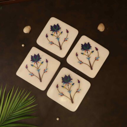 marble coaster handcrafted precious stone inlay coaster tea and coffee coaster cocktail coaster hand carved coaster with designs marble coaster with stand coaster for glasses and dining table