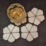 coasters tea coasters set of 6 coasters set of 6 coasters with stand coasters with holder coasters handmade coasters hand painted coasters indian coasters luxury coasters rajasthani coasters round marble coasters set of 6