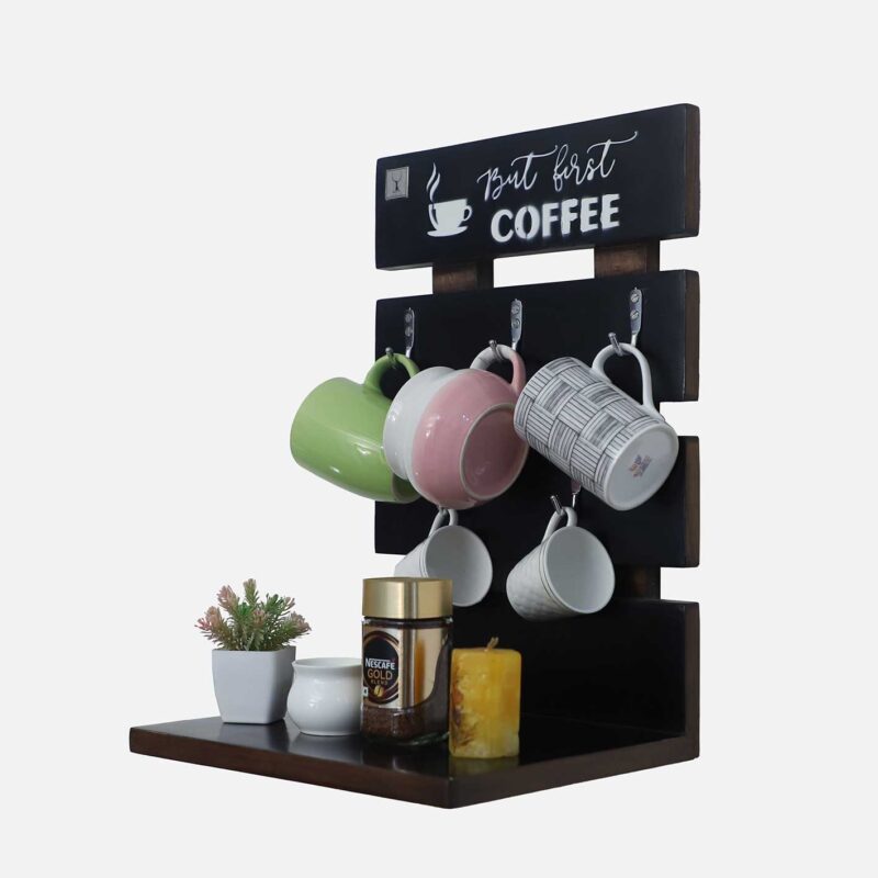 Coffee Mug Holder coffee bar coffee station counter coffee bar accessories kitchen & home décor coffee bar décor item wall mounted coffee mug holder wooden mug holder cup holder