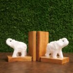 Bookends wood and marble bookend for home and office décor bookend for shelves decorative bookends for kids book holder stand book stopper for home bookend bracket shelves book organiser