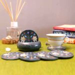 marble coaster handcrafted precious stone inlay coaster tea and coffee coaster cocktail coaster hand carved coaster with designs marble coaster with stand coaster for glasses and dining table