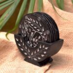 coasters tea coasters set of 6 coasters set of 6 coasters with stand coasters with holder coasters handmade coasters hand painted coasters indian coasters luxury coasters rajasthani coasters round marble coasters set of 6