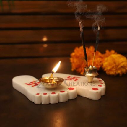 water diya diya for puja brass diya marble diya phool diya gift box laxmi charam diwali pooja essentials diwali diyas Marble Goddess Feet Diya Agarbatti Stand incense holder brass diya brass agarbatti stand Marble Incense Stick Holder