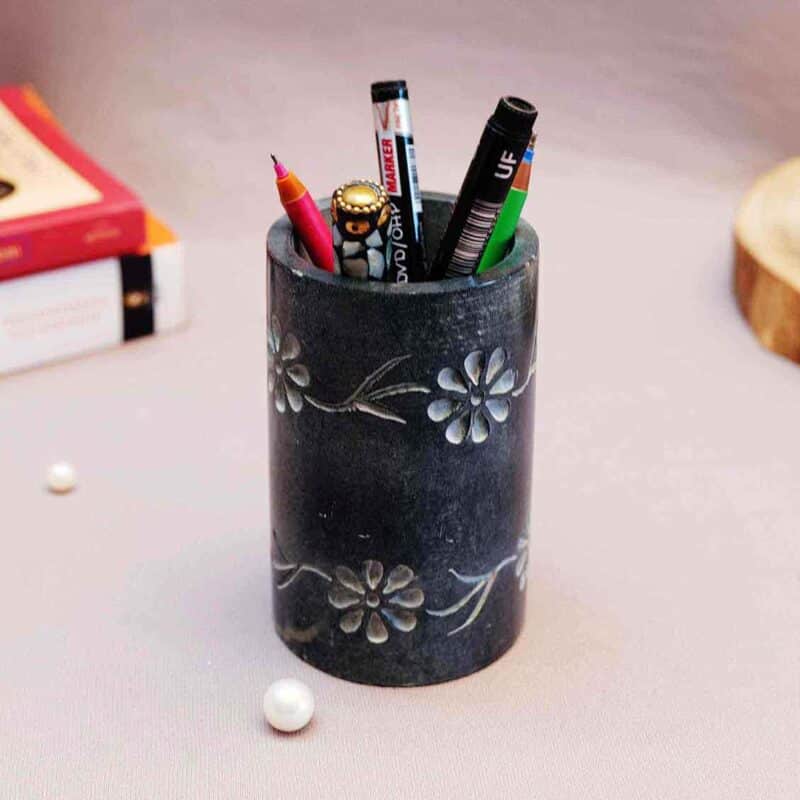 pen stand Marble Pen Stand For Office Table organizer for kitchen storage study table marble makeup brush organizer card holder pen holder stand new design decorated printed Marble Inlay Work Pen Stand Home decor