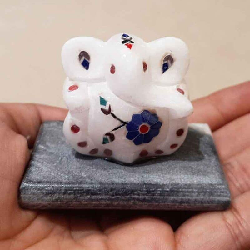 Idol Ganesha Ganesh Idol Marble car dashboard idol car idol for dashboard figurines semi precious stone idol for car dashboard white marble idol Ganesh marble idol