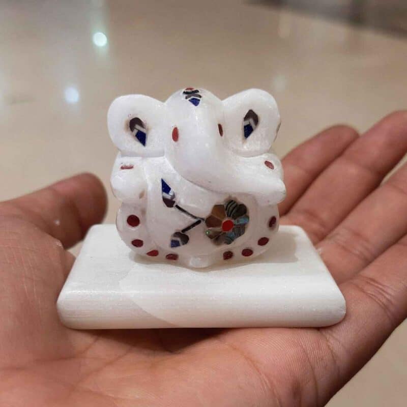 Idol Ganesha Ganesh Idol Marble car dashboard idol car idol for dashboard figurines semi precious stone idol for car dashboard white marble idol Ganesh marble idol