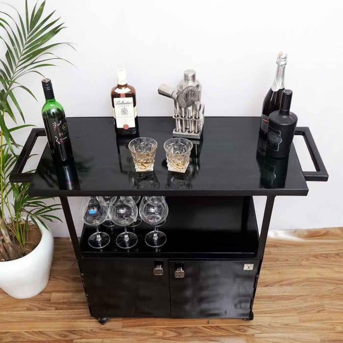 metal bar trolley with wheels