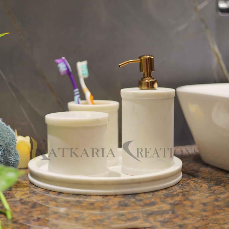 bathroom accessory set marble dispenser toothbursh holder soap dispenser luxury bath accessories set of 4 decorative bath accessories