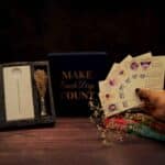 12 zodiac mini desk calendar 2026 with marble base and pampas grass