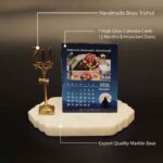 desk calendar 2026 with 12 jyotirlinga months with a brass trishool