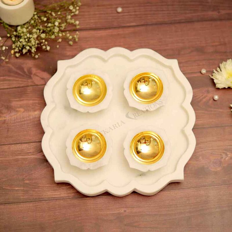 Diya, Marble Diya, Marble Diya with brass, marble tray , Serving Tray, Diwali Gift Hamper, Diwali Gifts, Corporate Gifts