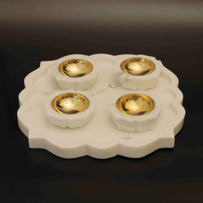 Diya, Marble Diya, Marble Diya with brass, marble tray , Serving Tray, Diwali Gift Hamper, Diwali Gifts, Corporate Gifts