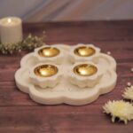 Diya, Marble Diya, Marble Diya with brass, marble tray , Serving Tray, Diwali Gift Hamper, Diwali Gifts, Corporate Gifts