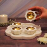 Diya, Marble Diya, Marble Diya with brass, marble tray , Serving Tray, Diwali Gift Hamper, Diwali Gifts, Corporate Gifts