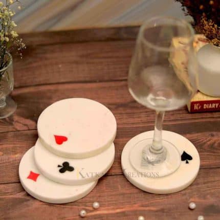 Marble Coasters Set, Coasters Set of 4, Tea Coasters, coaster set for home