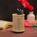 pen stand organizer for kitchen storage study table marble makeup brush organizer card holder pen holder stand new design decorated printed