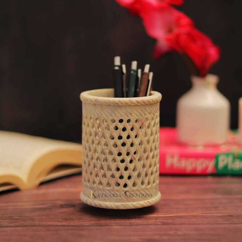 pen stand organizer for kitchen storage study table marble makeup brush organizer card holder pen holder stand new design decorated printed