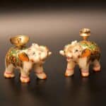marble elephant diya, brass diya, agarbatti holder, incense stick holder, marble elephant statue, elephant figurine, brass incense stand, marble incense holder Marble Diya diya for puja Agarbatti Stand