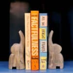 marble bookends, elephant bookends, decorative book holders, white marble bookends, stone bookends