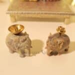 marble elephant diya, brass diya, agarbatti holder, incense stick holder, marble elephant statue, elephant figurine, brass incense stand, marble incense holder Marble Diya diya for puja Agarbatti Stand