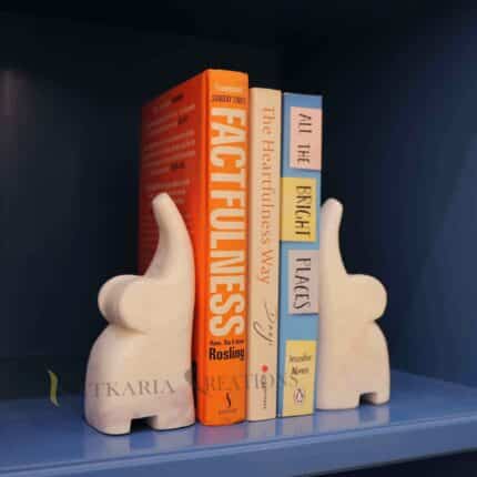 marble bookends, elephant bookends, decorative book holders, white marble bookends, stone bookends