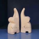 marble bookends, elephant bookends, decorative book holders, white marble bookends, stone bookends