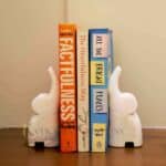 marble bookends, elephant bookends, decorative book holders, white marble bookends, stone bookends