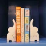 marble bookends, elephant bookends, decorative book holders, white marble bookends, stone bookends