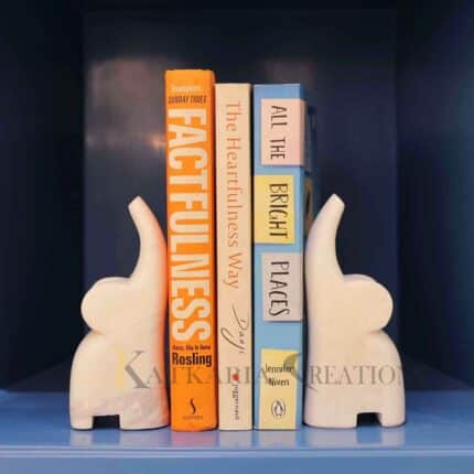 marble bookends, elephant bookends, decorative book holders, white marble bookends, stone bookends