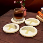Marble Coasters Set, Coasters Set of 4, Tea Coasters, coaster set for home