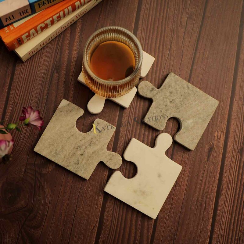 Marble coaster set Brass Inlay Coaster Tea Coasters luxury coaster coaster set White marble coasters drinkware protection