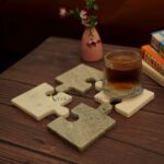 Marble coaster set Brass Inlay Coaster Tea Coasters luxury coaster coaster set White marble coasters drinkware protection