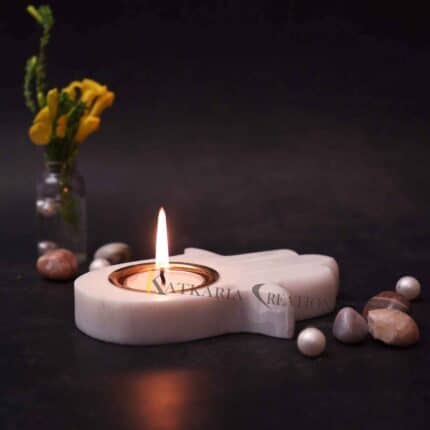 Marble Tea Light Holder tealight holder candle holder tea light stand candle stand Brass Tea Light Holder showpiece Hamsa