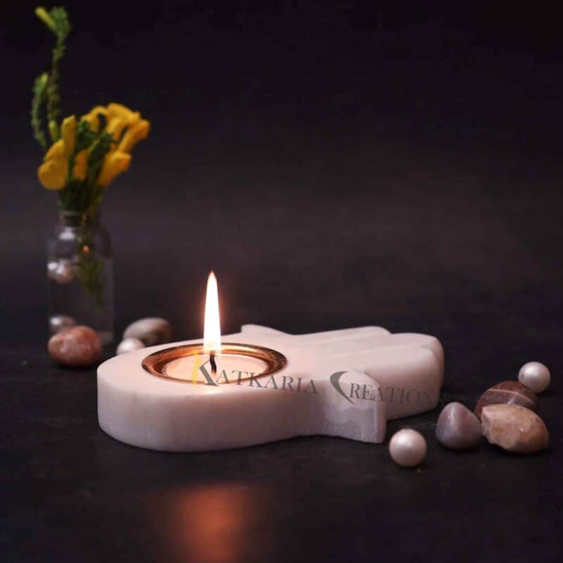 Marble Tea Light Holder tealight holder candle holder tea light stand candle stand Brass Tea Light Holder showpiece Hamsa