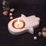 Marble Tea Light Holder tealight holder candle holder tea light stand candle stand Brass Tea Light Holder showpiece Hamsa