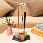 incense holder, incense burner, incense stick holder, incense stick holder with ash catcher, marble incense holder
