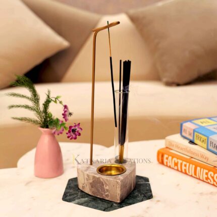incense holder, incense burner, incense stick holder, incense stick holder with ash catcher, marble incense holder