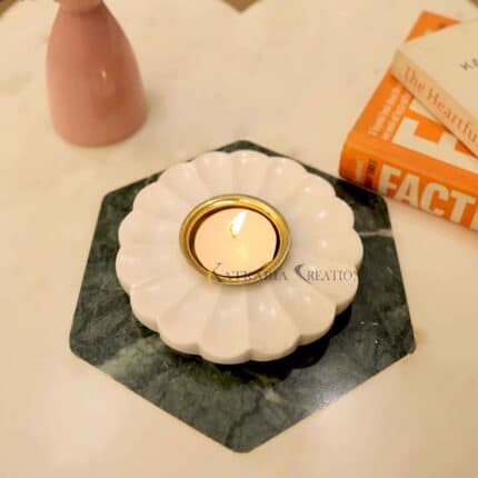 Marble Tea Light Holder tealight holder candle holder tea light stand candle stand Brass Tea Light Holder