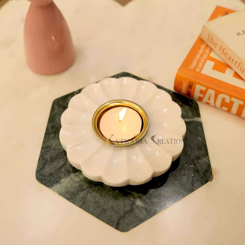Marble Tea Light Holder tealight holder candle holder tea light stand candle stand Brass Tea Light Holder