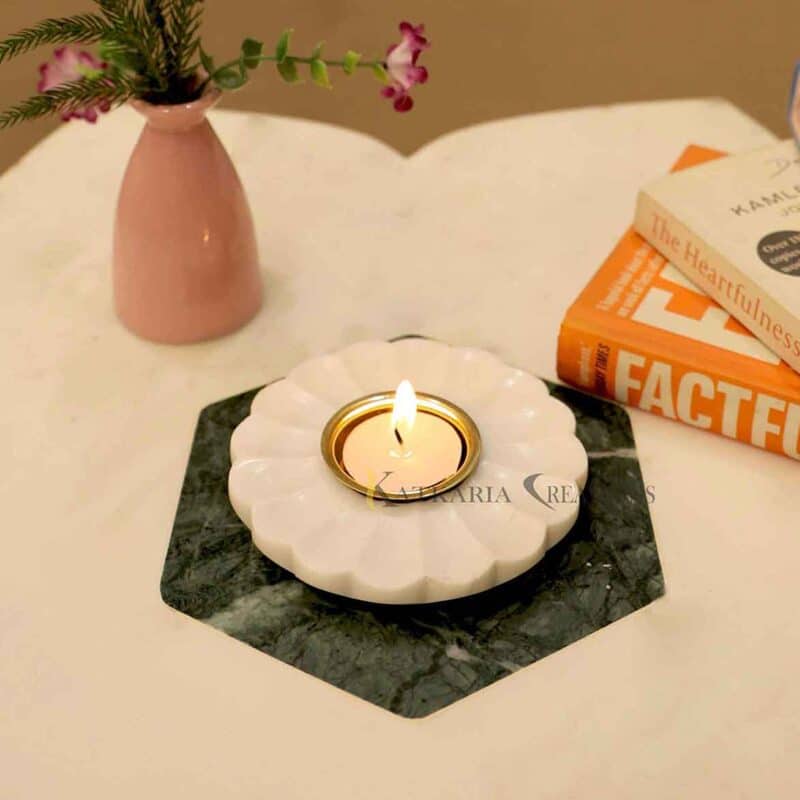 Marble Tea Light Holder tealight holder candle holder tea light stand candle stand Brass Tea Light Holder